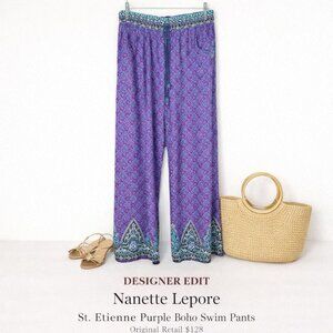 Nanette Lepore St. Etienne Purple Boho Swim Pants Size M